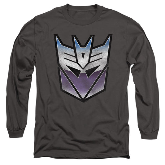 TRANSFORMERS : VINTAGE DECEPTICON LOGO L\S ADULT T SHIRT 18\1 Charcoal 2X