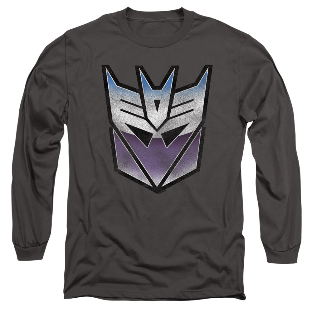 TRANSFORMERS : VINTAGE DECEPTICON LOGO L\S ADULT T SHIRT 18\1 Charcoal 3X