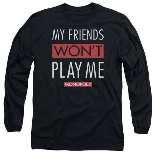 MONOPOLY : MY FRIENDS L\S ADULT T SHIRT 18\1 Black 2X