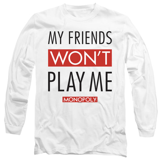 MONOPOLY : MY FRIENDS L\S ADULT T SHIRT 18\1 White 2X