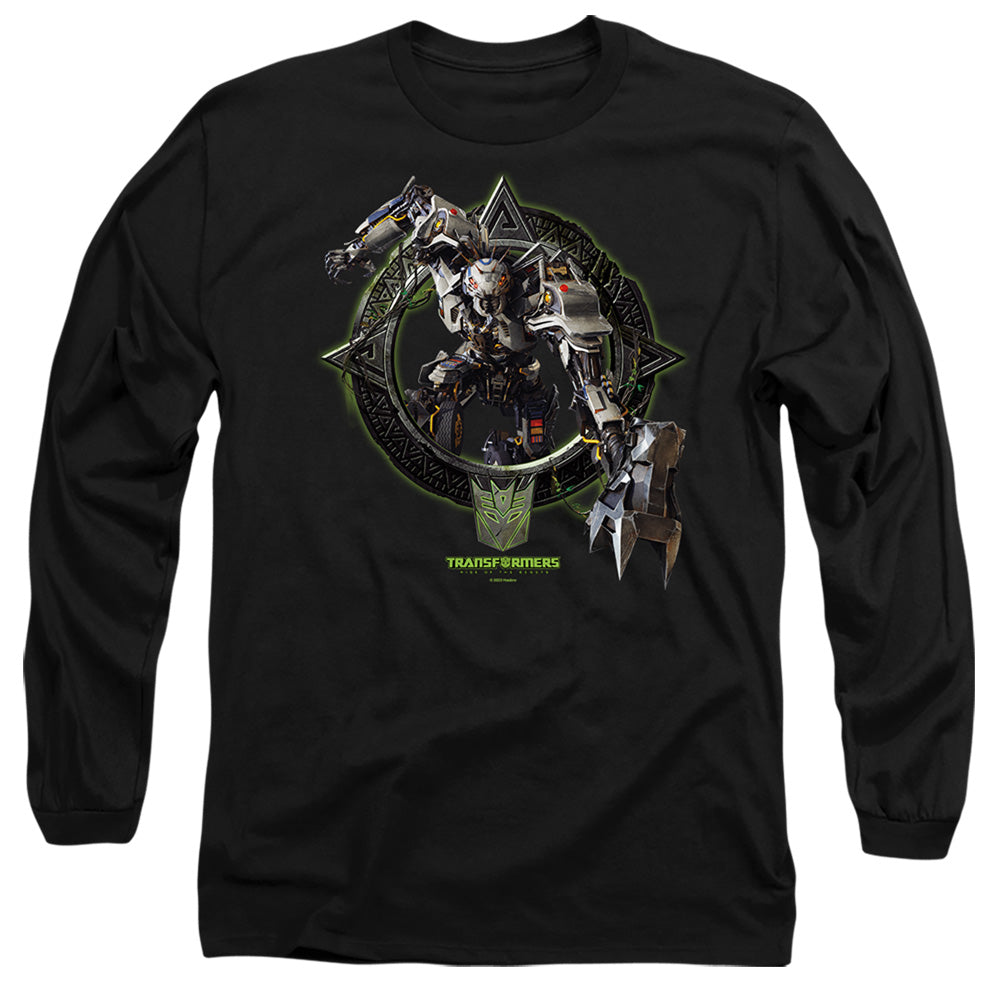 TRANSFORMERS : TRANSIT CIRCLE FRAME L\S ADULT T SHIRT 18\1 Black 2X