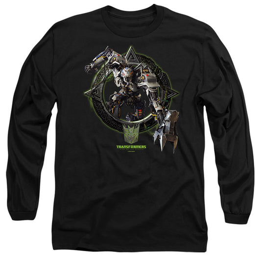 TRANSFORMERS : TRANSIT CIRCLE FRAME L\S ADULT T SHIRT 18\1 Black 2X