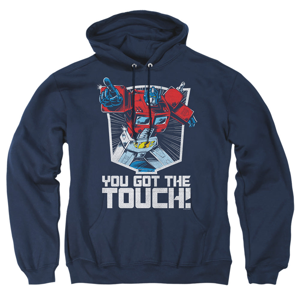 TRANSFORMERS : YOU GOT THE TOUCH ADULT PULL OVER HOODIE Navy 2X