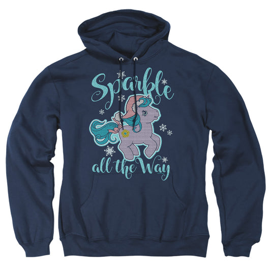 MY LITTLE PONY RETRO : SPARKLE ALL THE WAY 2 ADULT PULL OVER HOODIE Navy 2X