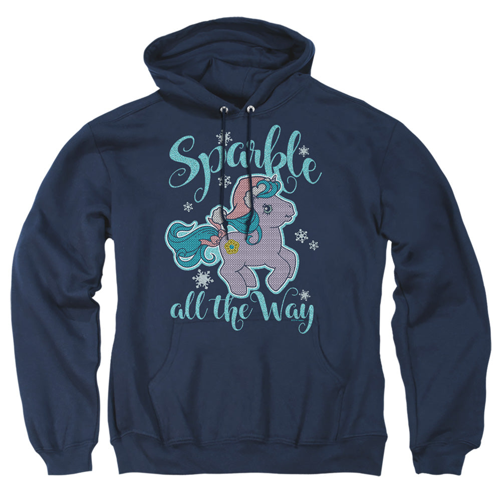 MY LITTLE PONY RETRO : SPARKLE ALL THE WAY 2 ADULT PULL OVER HOODIE Navy 3X