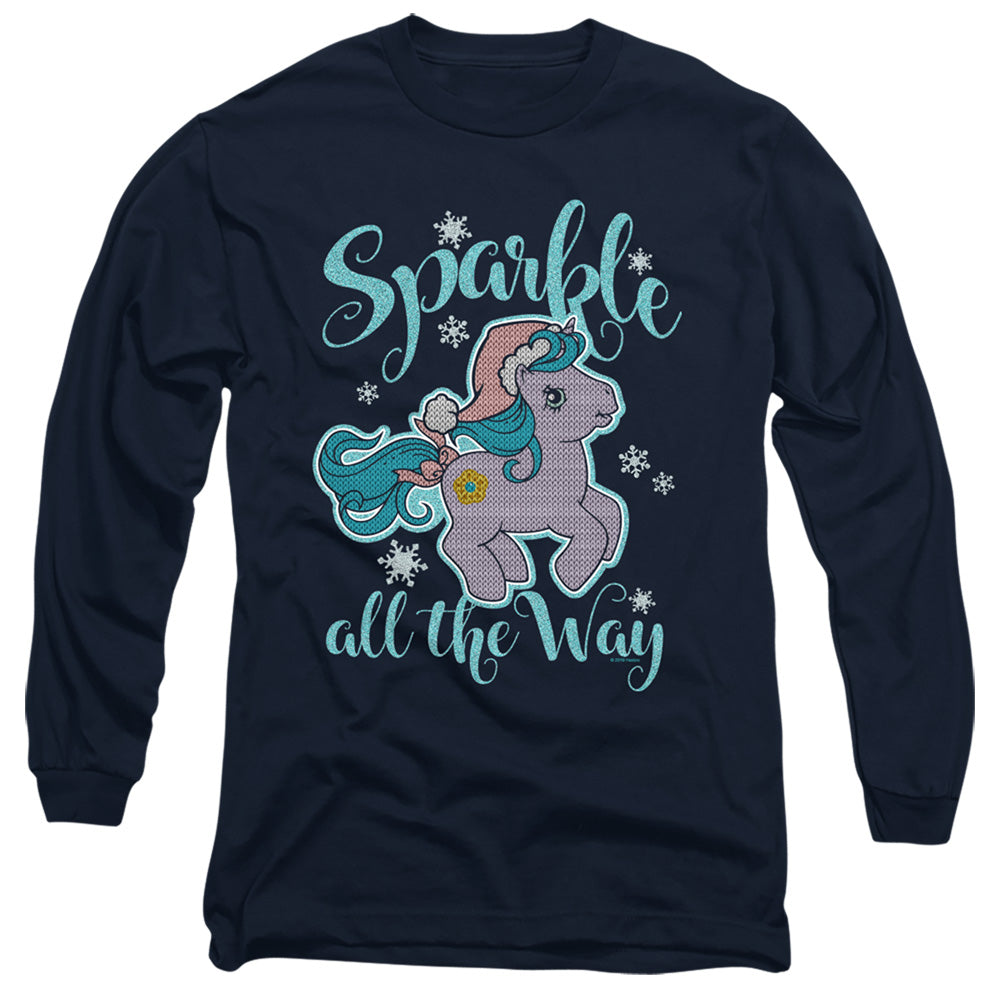 MY LITTLE PONY RETRO : SPARKLE ALL THE WAY 2 L\S ADULT T SHIRT 18\1 Navy 2X