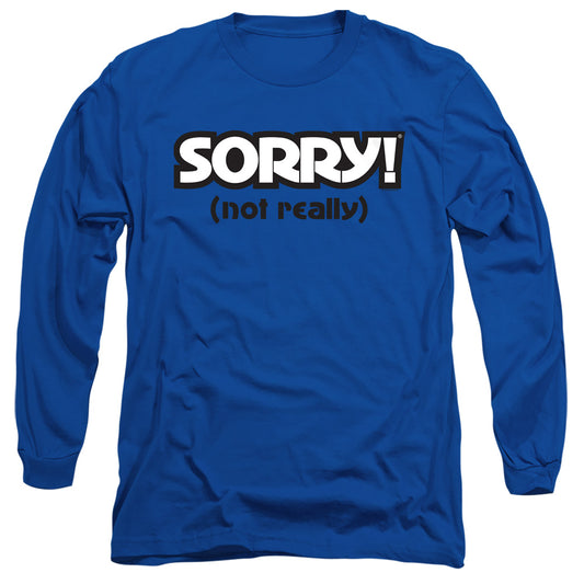 SORRY : NOT SORRY L\S ADULT T SHIRT 18\1 Royal Blue 2X