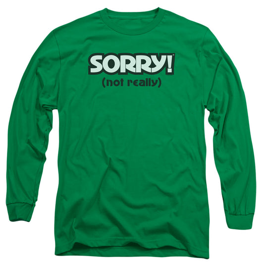 SORRY : NOT SORRY L\S ADULT T SHIRT 18\1 Kelly Green XL