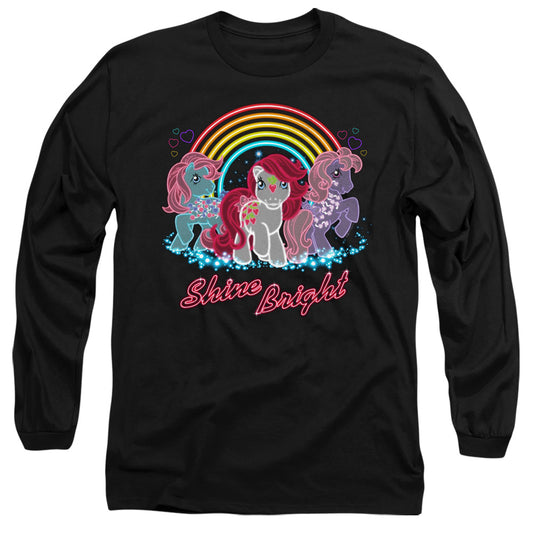 MY LITTLE PONY RETRO : NEON PONIES L\S ADULT T SHIRT 18\1 Black LG