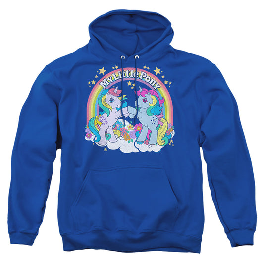 MY LITTLE PONY RETRO : UNICORN FIST BUMP ADULT PULL OVER HOODIE Royal Blue 2X