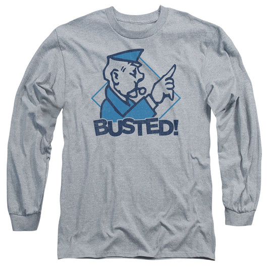 MONOPOLY : BUSTED L\S ADULT T SHIRT 18\1 Athletic Heather 2X