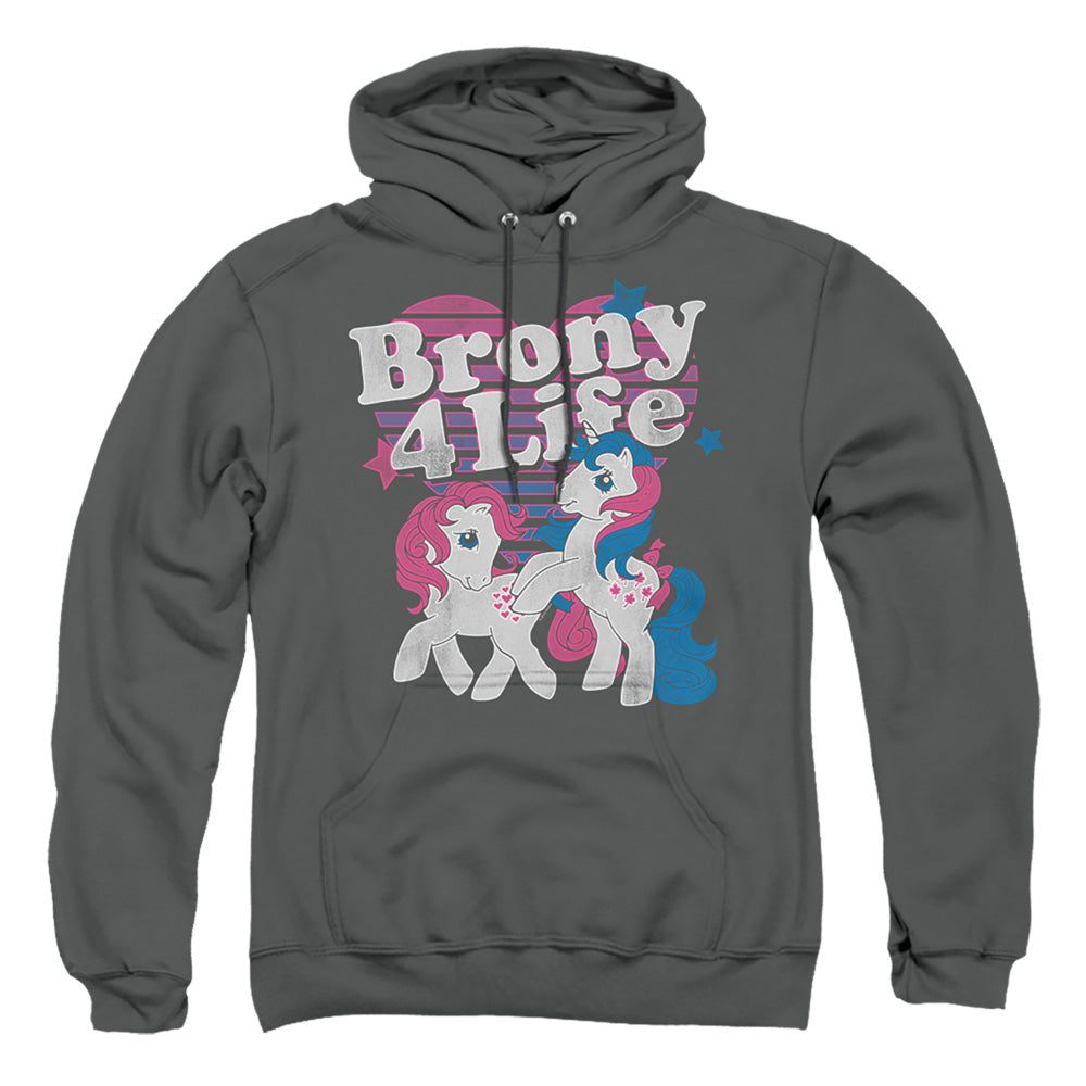 MY LITTLE PONY RETRO : BRONY 4 LIFE ADULT PULL OVER HOODIE Charcoal 2X