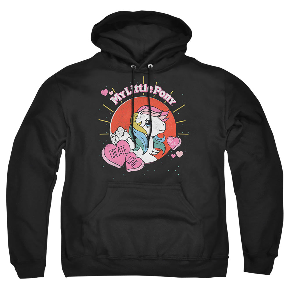 MY LITTLE PONY RETRO : CREATE LOVE ADULT PULL OVER HOODIE Black 2X