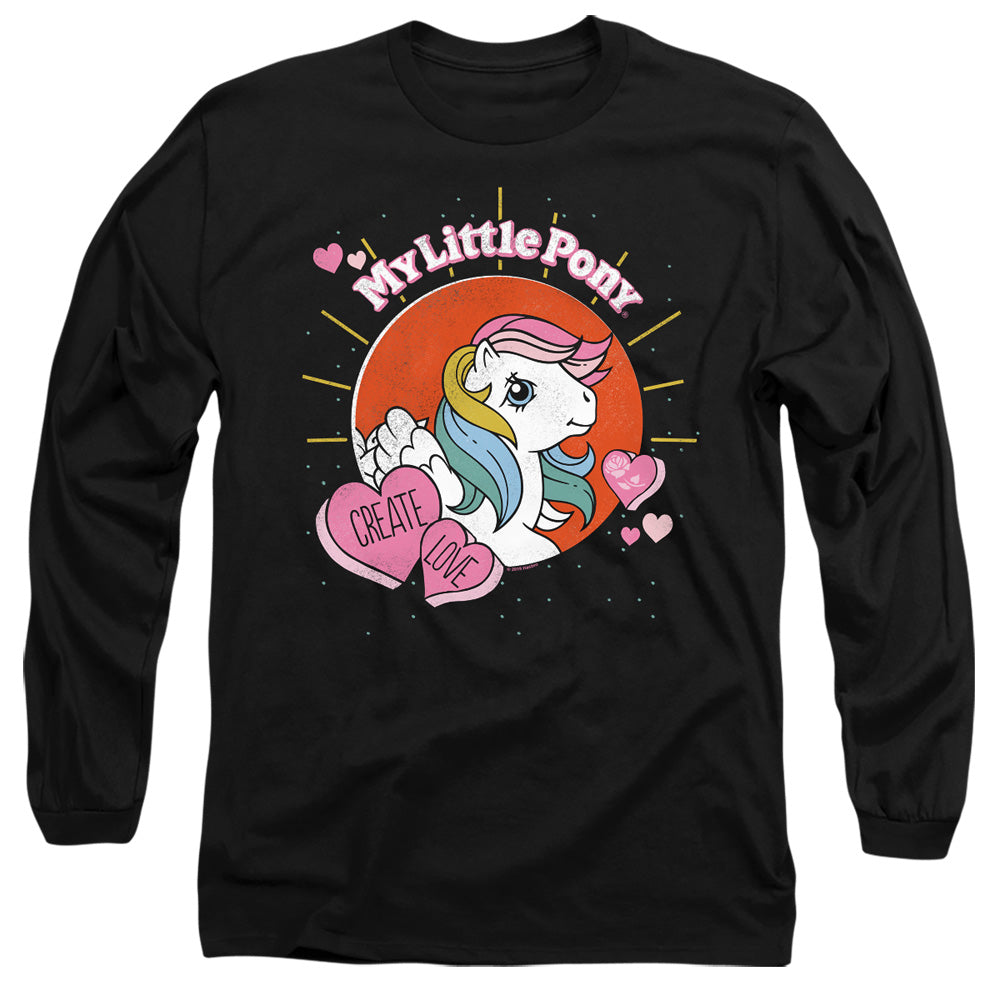 MY LITTLE PONY RETRO : CREATE LOVE L\S ADULT T SHIRT 18\1 Black 2X