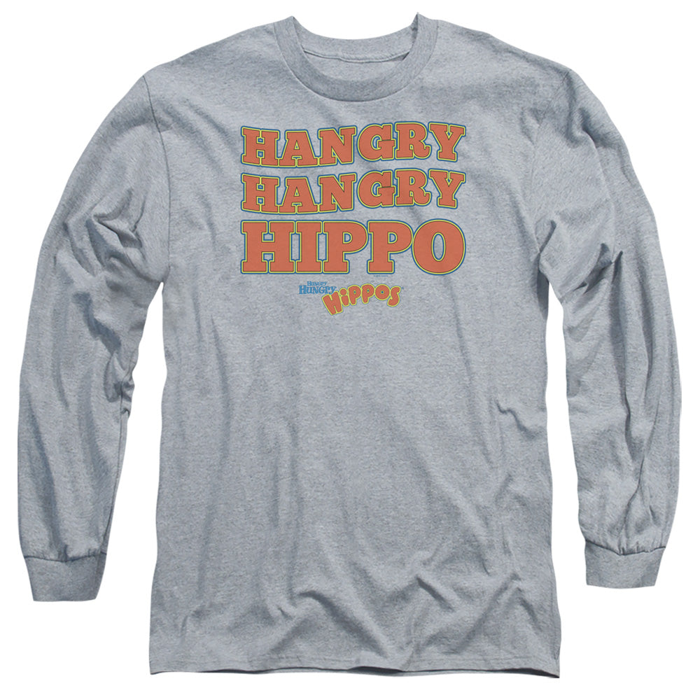 HUNGRY HUNGRY HIPPOS : HANGRY L\S ADULT T SHIRT 18\1 Athletic Heather MD