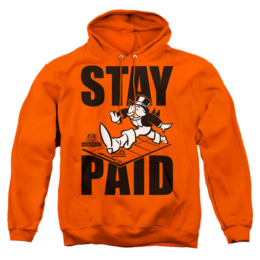 MONOPOLY : STAY PAID ADULT PULL OVER HOODIE Orange 2X