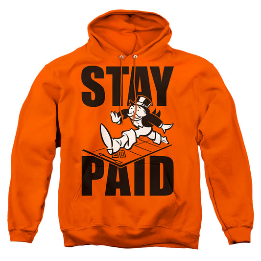 MONOPOLY : STAY PAID EVERGREEN ADULT PULL OVER HOODIE Orange 2X