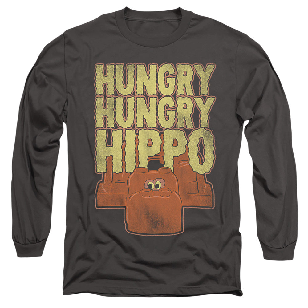 HUNGRY HUNGRY HIPPOS : HUNGRY HUNGRY HIPPO L\S ADULT T SHIRT 18\1 Charcoal 2X