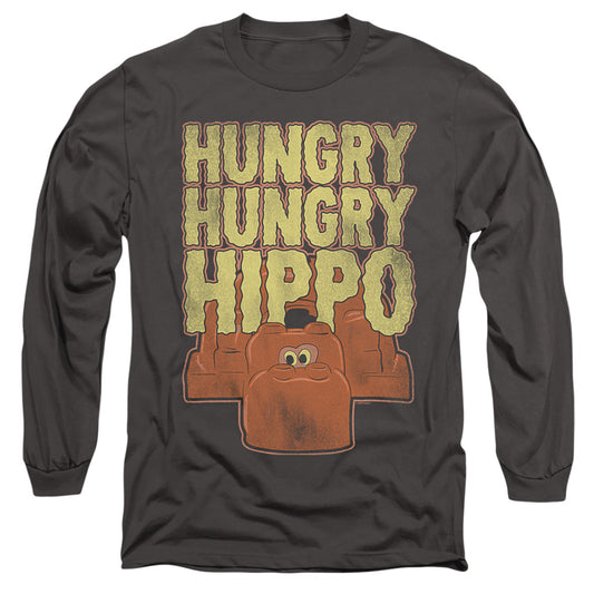 HUNGRY HUNGRY HIPPOS : HUNGRY HUNGRY HIPPO L\S ADULT T SHIRT 18\1 Charcoal MD