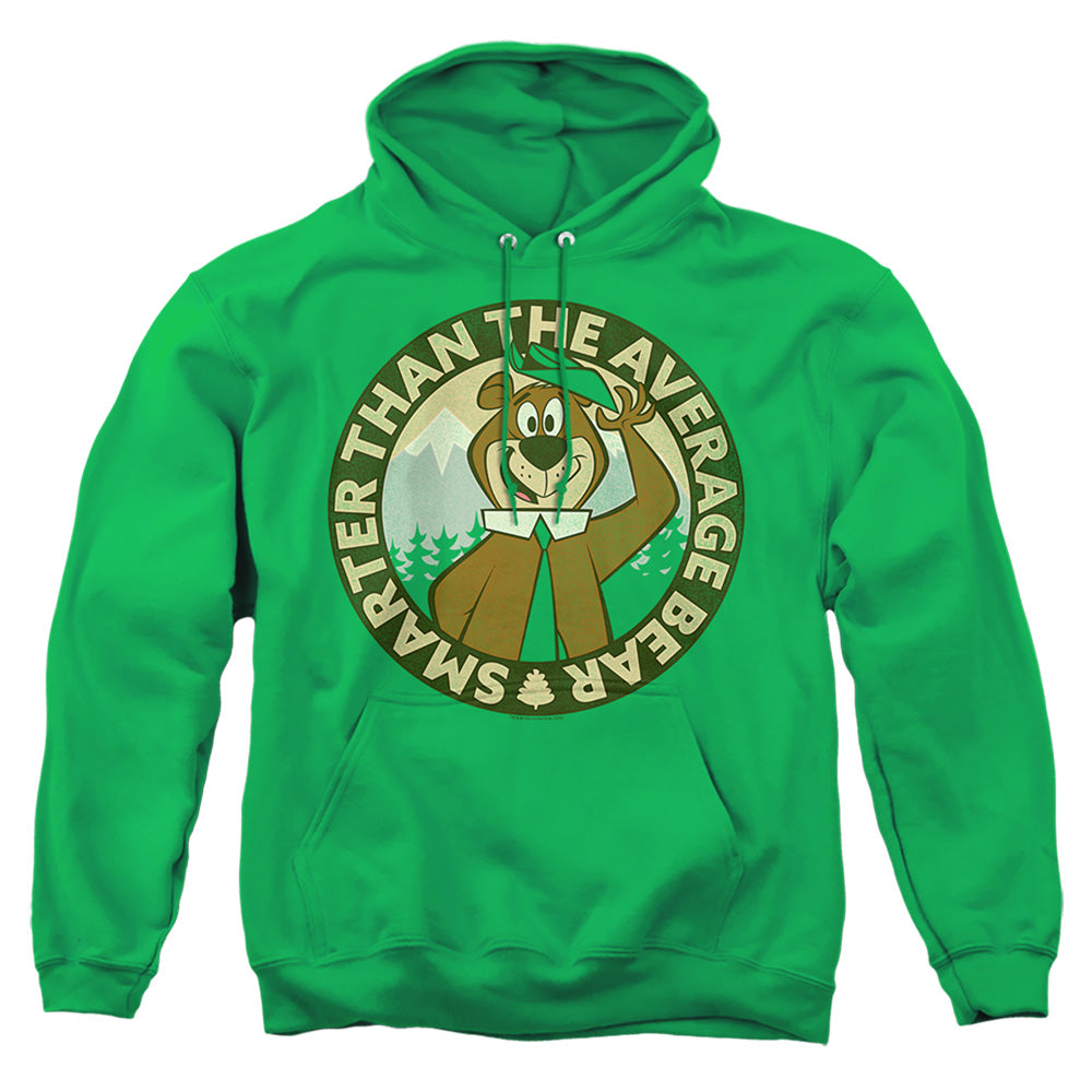 YOGI BEAR : SMARTER THAN AVERAGE ADULT PULL OVER HOODIE Kelly Green 2X