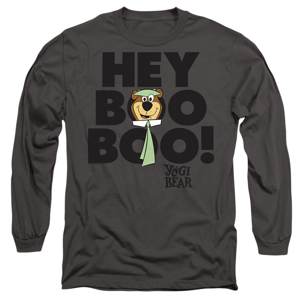 YOGI BEAR : HEY BOO BOO L\S ADULT T SHIRT 18\1 Charcoal 3X