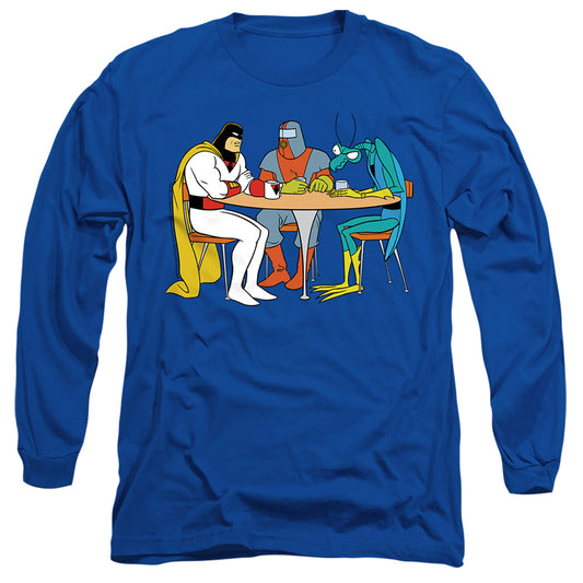 RICK AND MORTY : SPACE GHOST COAST TO COAST BRAK AND ZORAK L\S ADULT T SHIRT 18\1 Royal Blue 2X