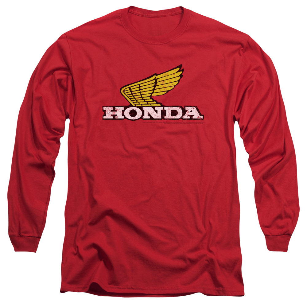 HONDA : YELLOW WING LOGO L\S ADULT T SHIRT 18\1 Red 2X