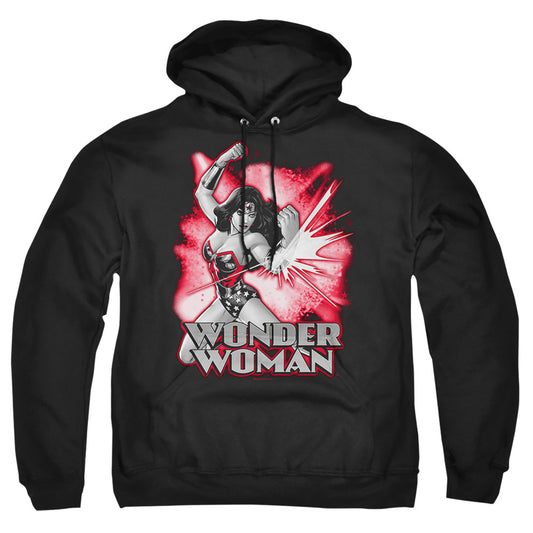 JUSTICE LEAGUE OF AMERICA : WONDER WOMAN RED AND GRAY ADULT PULL OVER HOODIE Black 2X