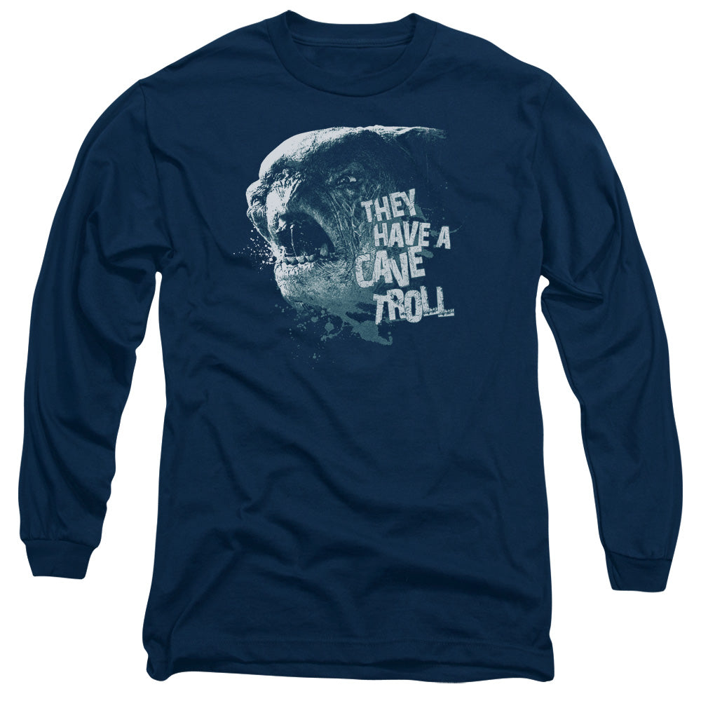 LORD OF THE RINGS : CAVE TROLL L\S ADULT T SHIRT 18\1 NAVY 2X