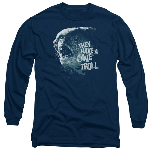 LORD OF THE RINGS : CAVE TROLL L\S ADULT T SHIRT 18\1 NAVY XL