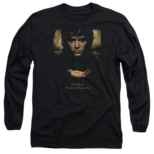 LORD OF THE RINGS : FRODO ONE RING L\S ADULT T SHIRT 18\1 BLACK 2X