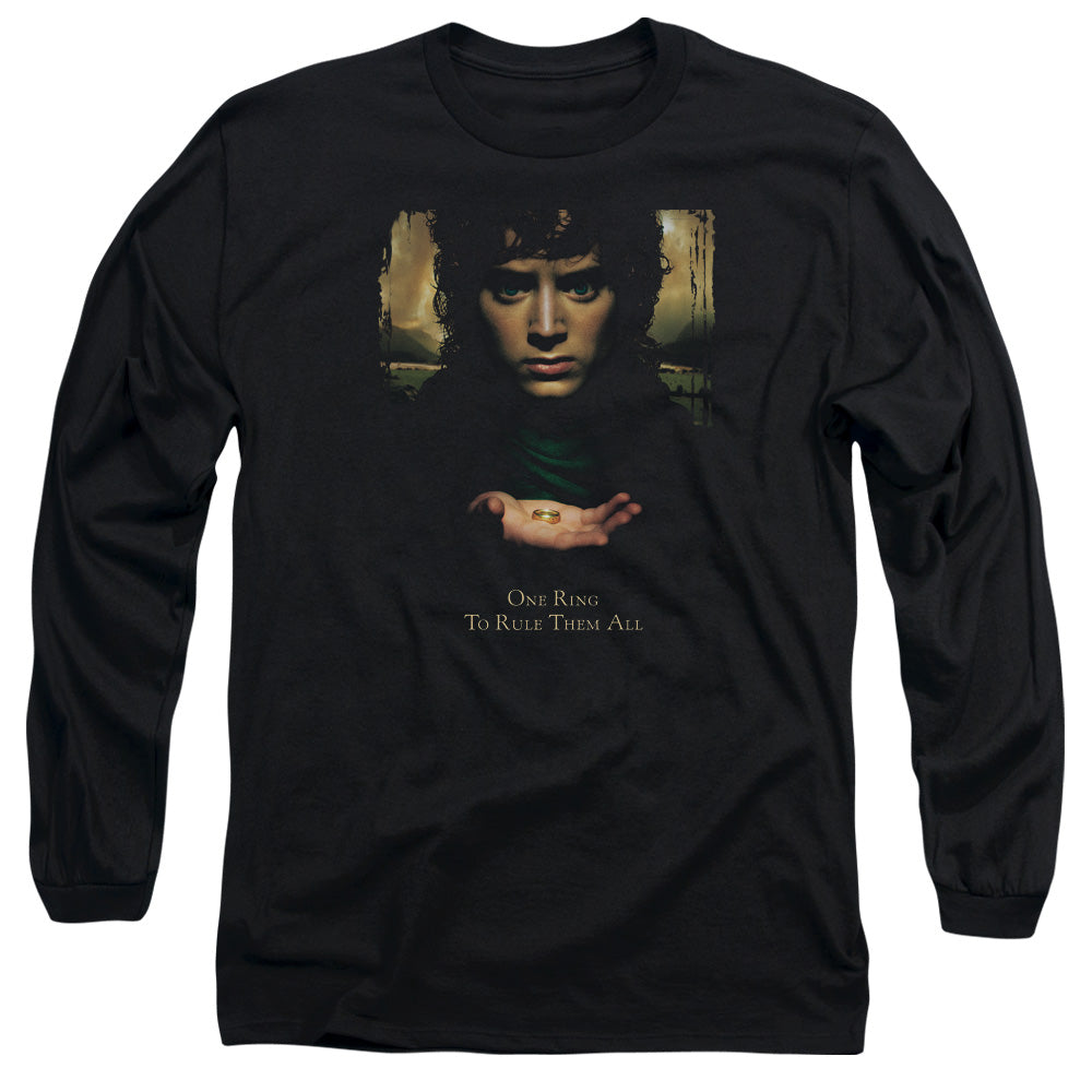 LORD OF THE RINGS : FRODO ONE RING L\S ADULT T SHIRT 18\1 BLACK XL