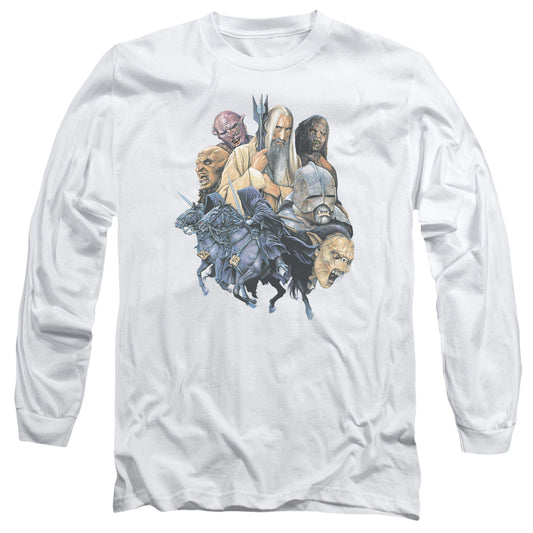 LORD OF THE RINGS : COLLAGE OF EVIL L\S ADULT T SHIRT 18\1 WHITE 2X