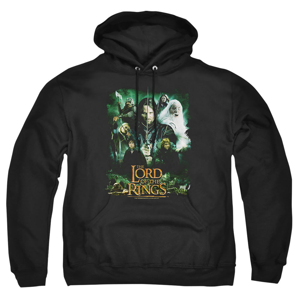 LORD OF THE RINGS : HERO GROUP ADULT PULL OVER HOODIE Black 2X