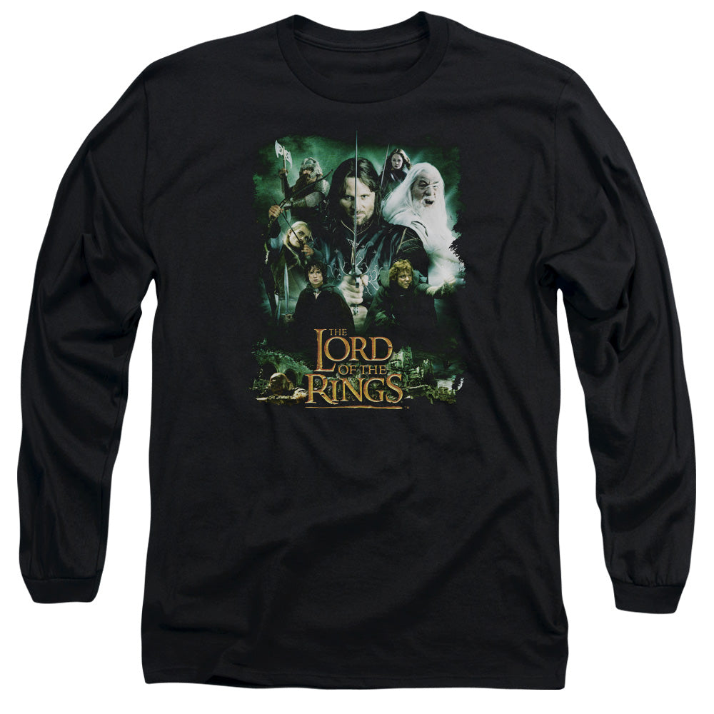 LORD OF THE RINGS : HERO GROUP L\S ADULT T SHIRT 18\1 Black 2X