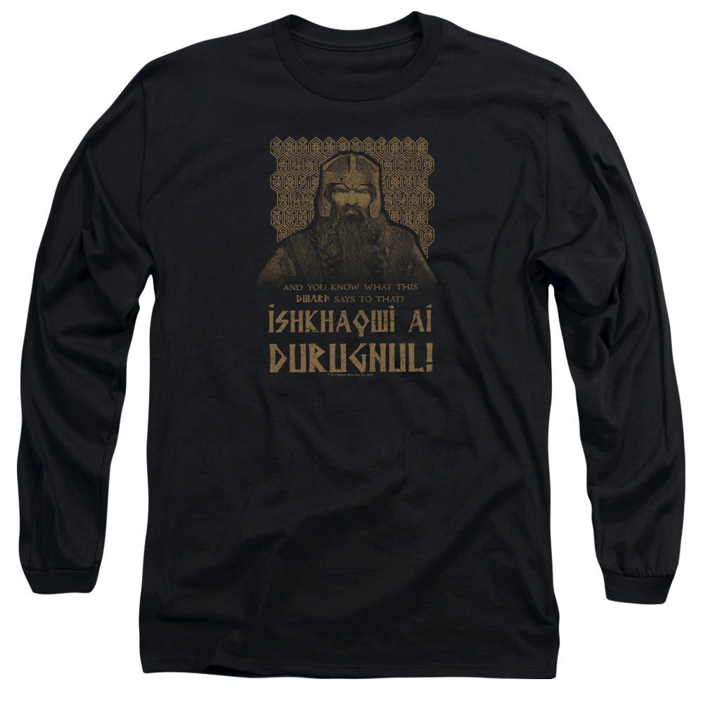 LORD OF THE RINGS : ISHKHAQWI DURUGNUL L\S ADULT T SHIRT 18\1 Black MD