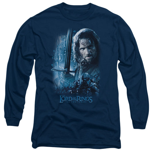 LORD OF THE RINGS : KING IN THE MAKING L\S ADULT T SHIRT 18\1 NAVY 2X