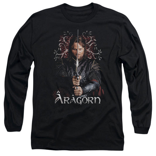 LORD OF THE RINGS : ARAGORN L\S ADULT T SHIRT 18\1 BLACK SM