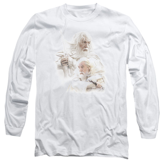 LORD OF THE RINGS : GANDALF THE WHITE L\S ADULT T SHIRT 18\1 WHITE 2X