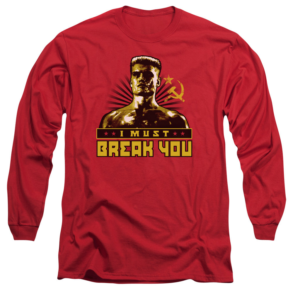 ROCKY IV : I MUST BREAK YOU L\S ADULT T SHIRT 18\1 RED 2X