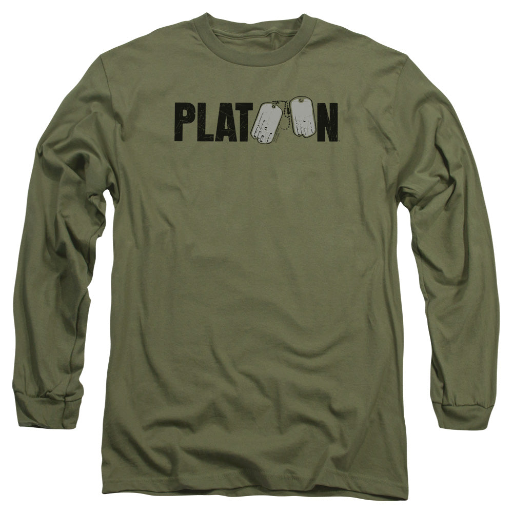 PLATOON : LOGO L\S ADULT T SHIRT 18\1 Military Green 2X