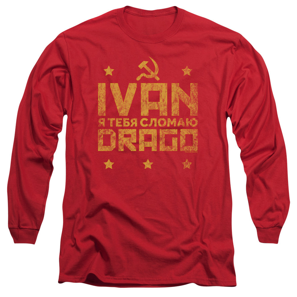 ROCKY IV : DRAGO BREAK L\S ADULT T SHIRT 18\1 Red 2X