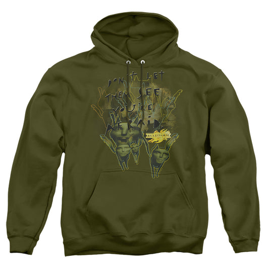 MIRRORMASK : DON'T LET THEM ADULT PULL OVER HOODIE MILITARY GREEN MD