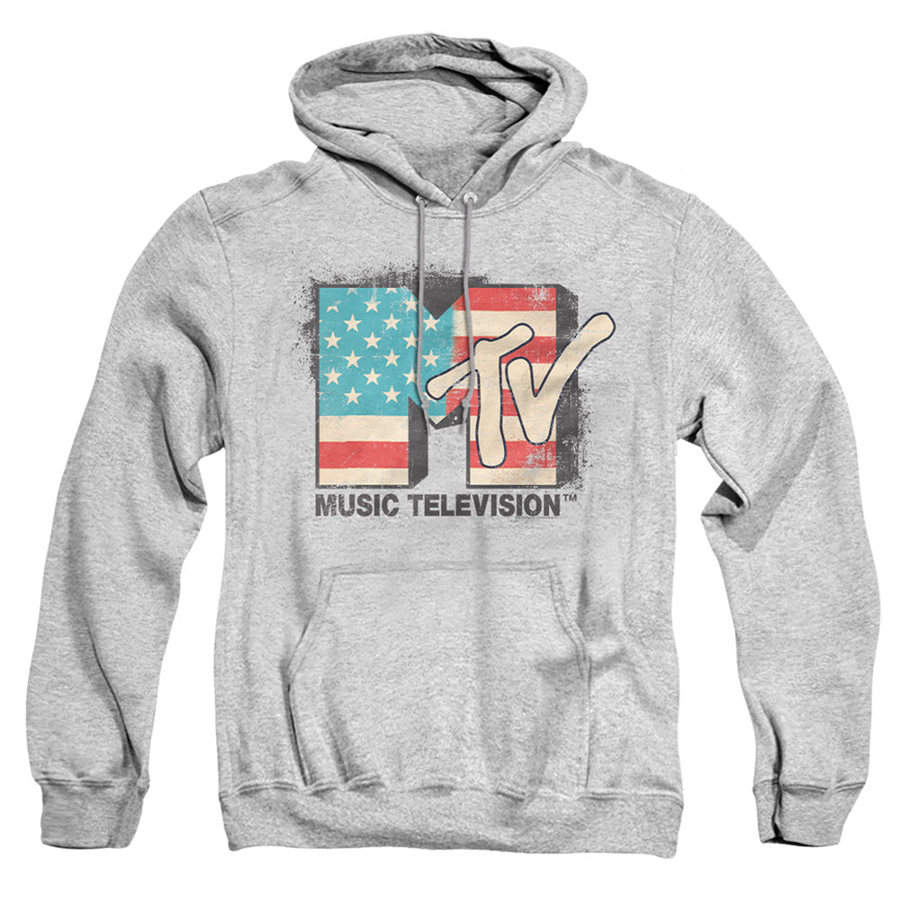 MTV : AMERICAN LOGO ADULT PULL OVER HOODIE Athletic Heather LG