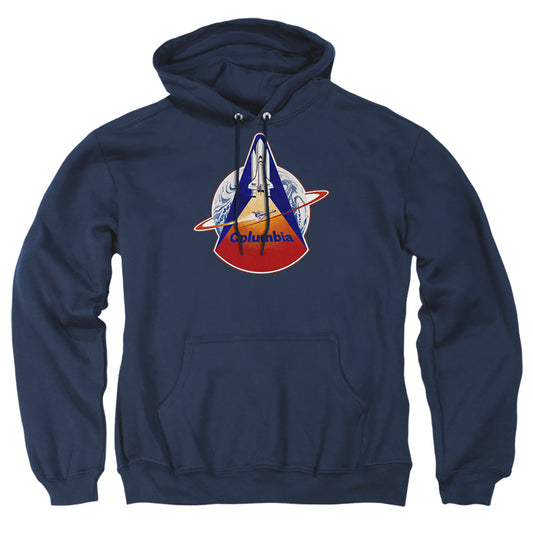 NASA : STS 1 MISSION PATCH ADULT PULL OVER HOODIE Navy 2X