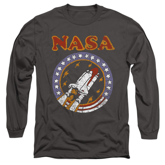 NASA : RETRO SHUTTLE L\S ADULT T SHIRT 18\1 Charcoal 2X