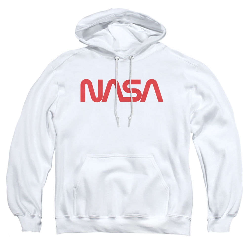 NASA : WORM LOGO ADULT PULL OVER HOODIE White 2X