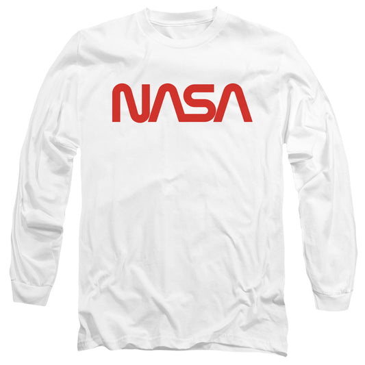 NASA : WORM LOGO L\S ADULT T SHIRT 18\1 White 2X