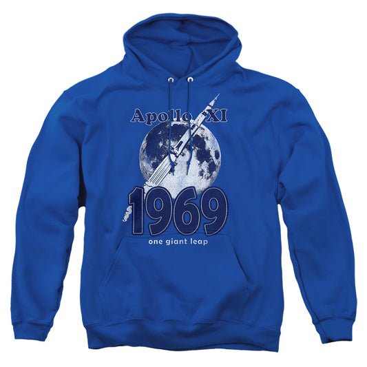 NASA : ONE GIANT LEAP ADULT PULL OVER HOODIE Royal Blue MD