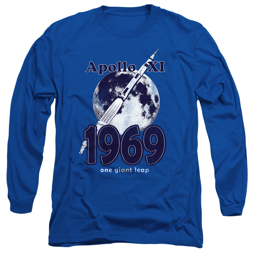 NASA : ONE GIANT LEAP L\S ADULT T SHIRT 18\1 Royal Blue 2X